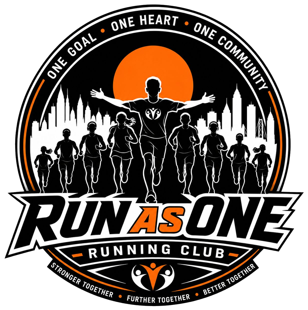 RUN AS ONE running club logo
